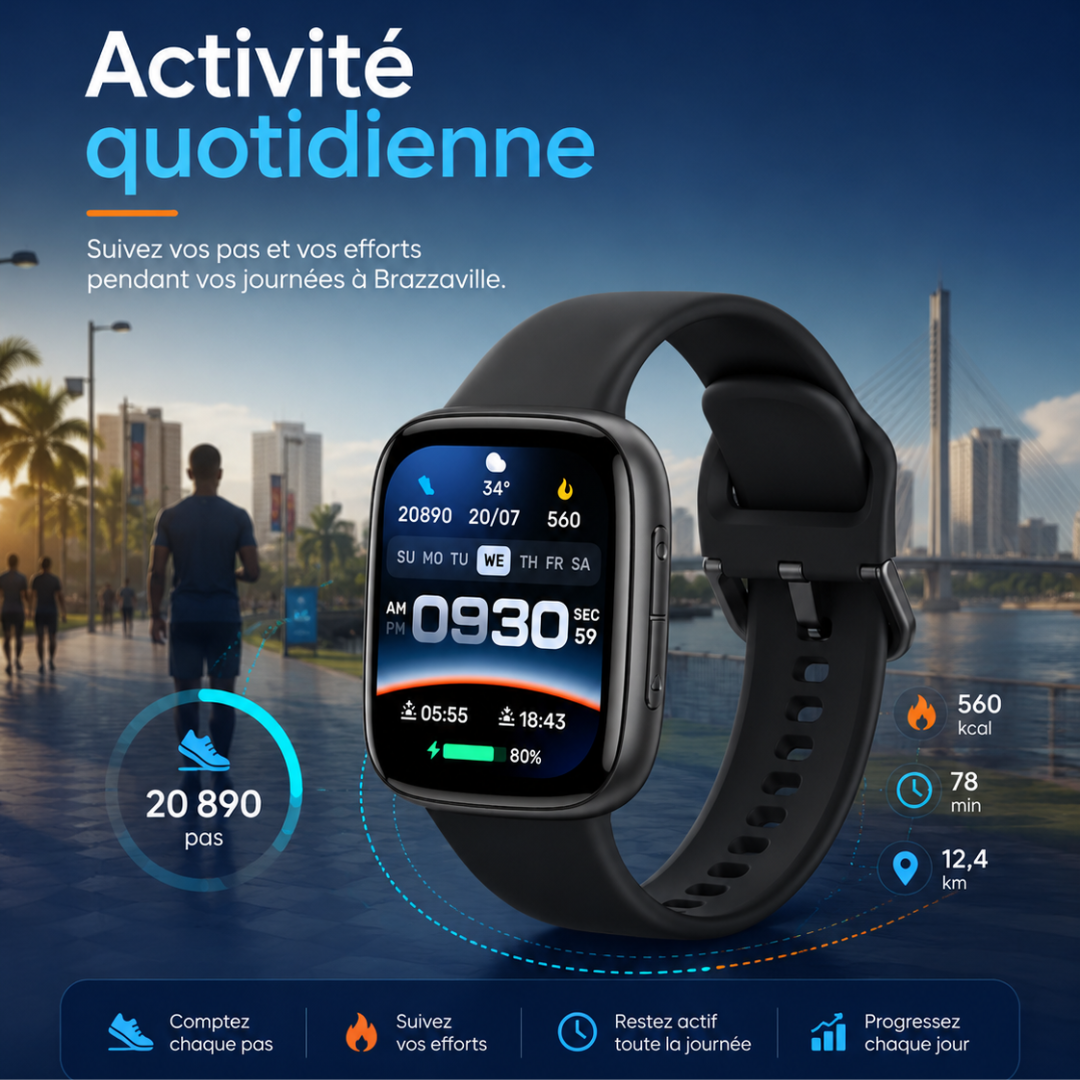 Illustration de l'activité quotidienne avec la montre connectée AccessTech